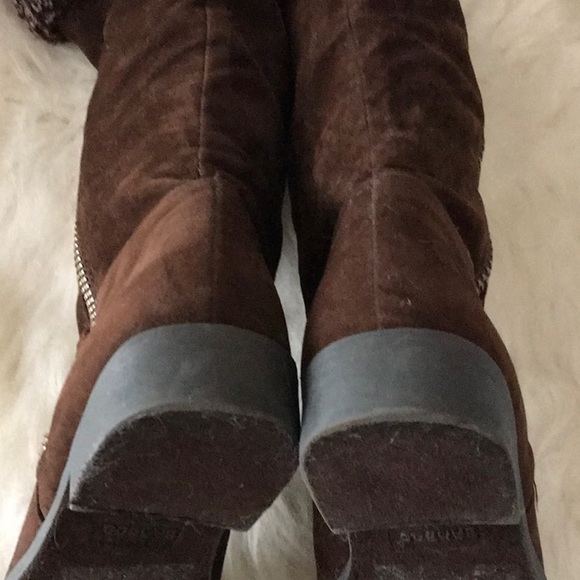 Bamboo  vegan  suede vegan fur cuffed side zipper high boots Size 6/36 - Picture 11 of 12